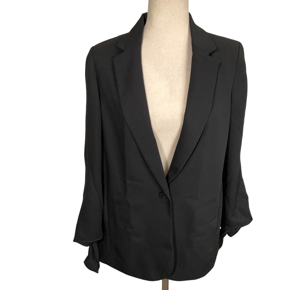 Cartonnier Anthropologie Blazer Womens 8 Black Bow Tie Cuff Whimsigoth Modern